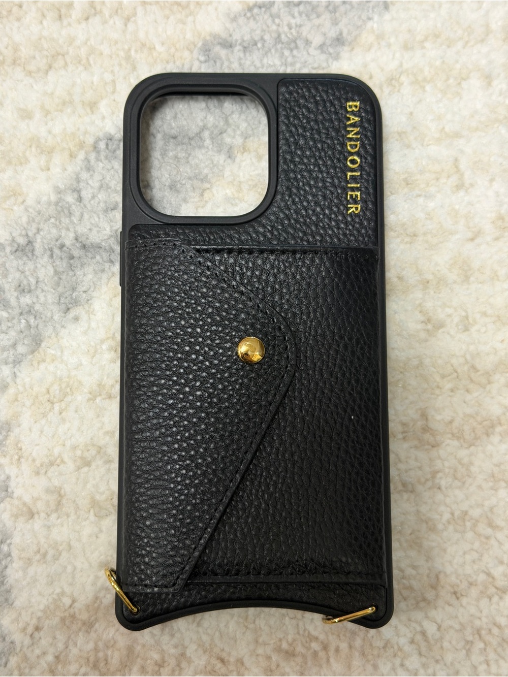 Bandolier Hailey Black Leather Card Wallet Phone Case